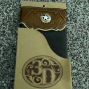 WESTERN Leather Wallet Checkbook Star Western